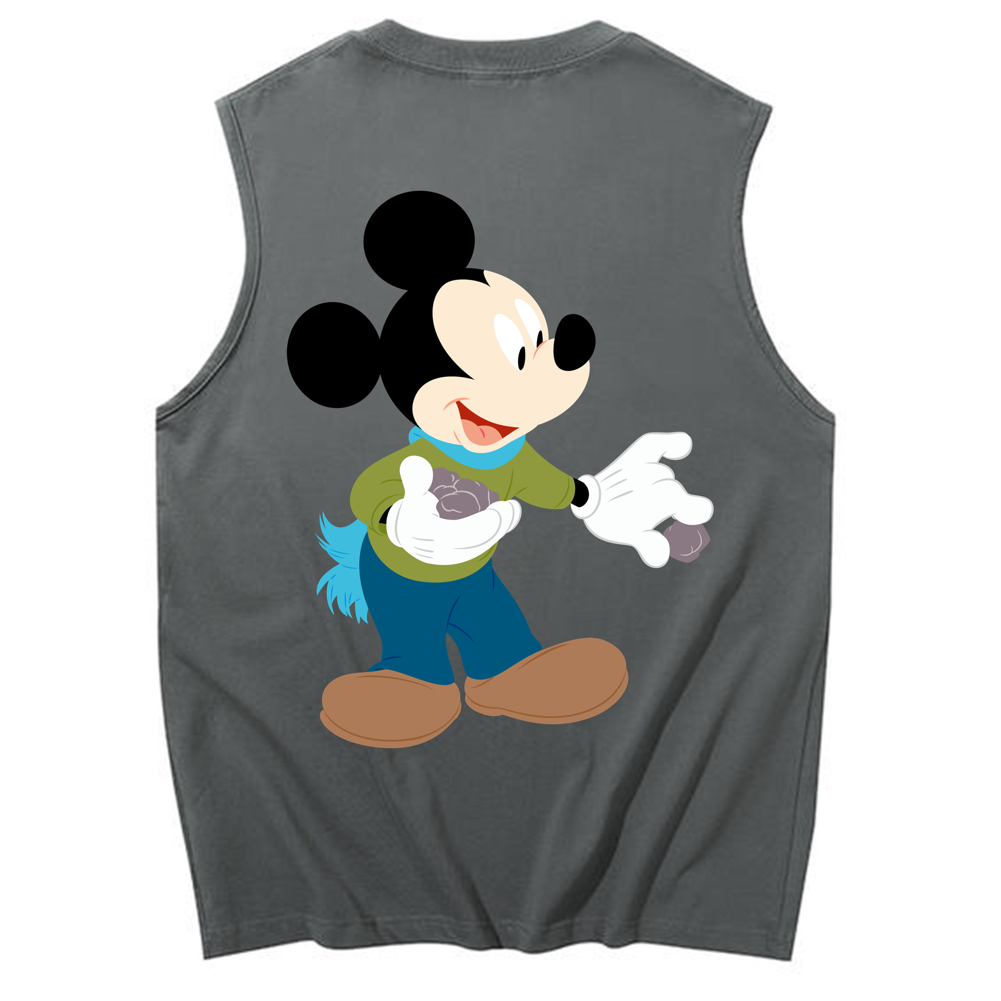 ミッキーマウス Mickey Mouse コットン100％タンクトップ（背面プリント）